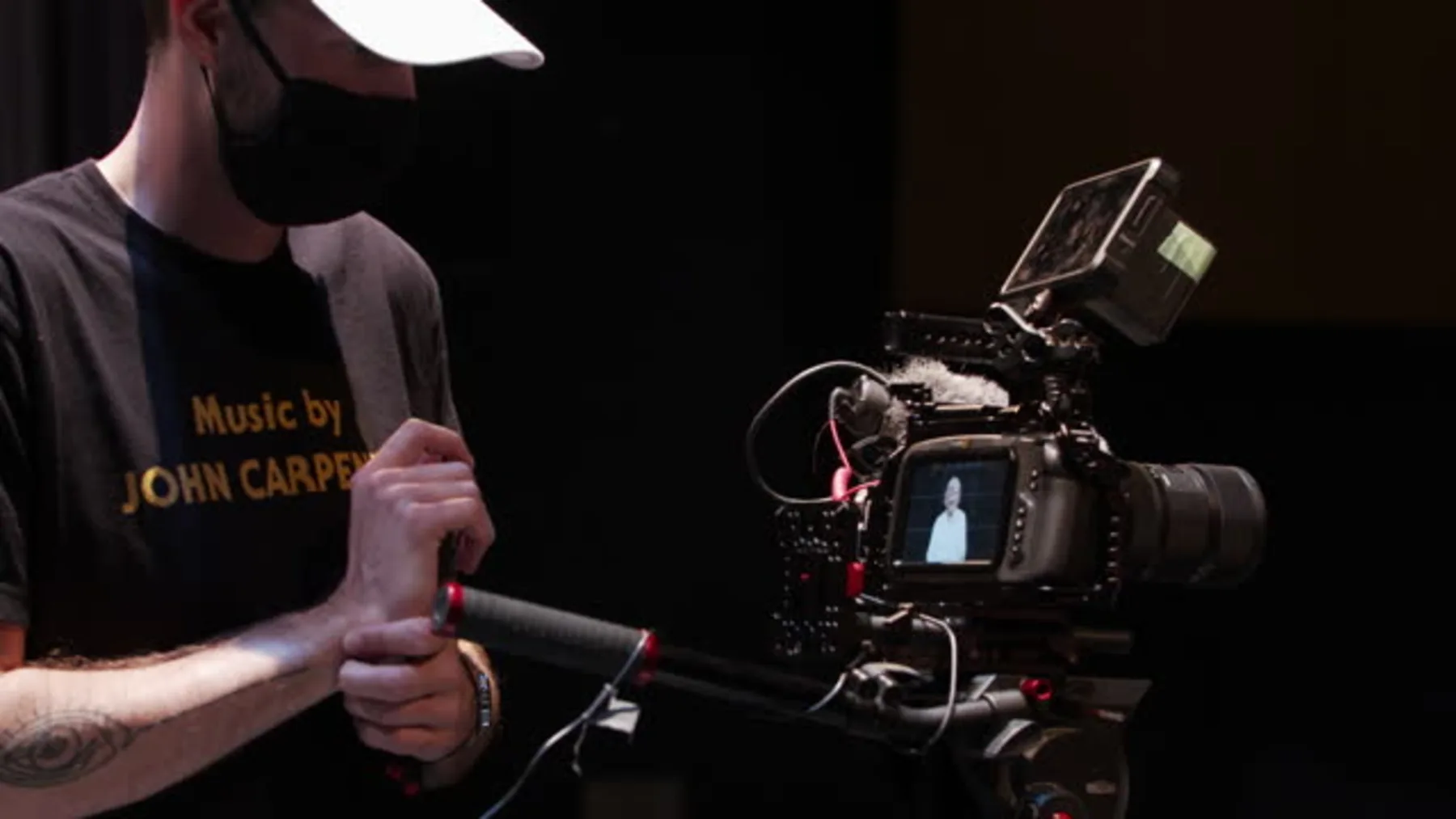 Camera rig being operated during the ArtsCO artist series shoot.
