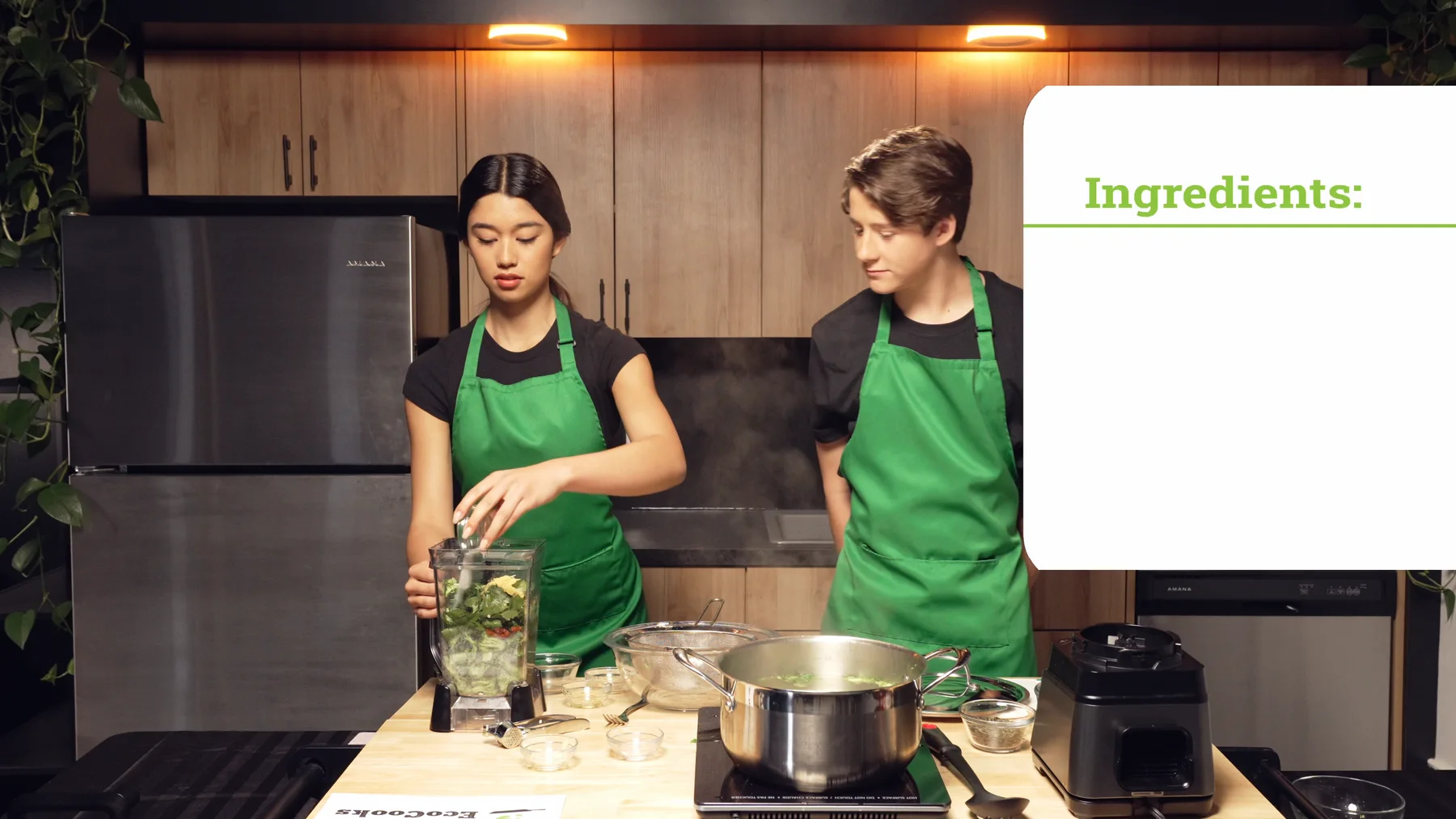 EcoCooks close kitchen-action frame from the third episode.