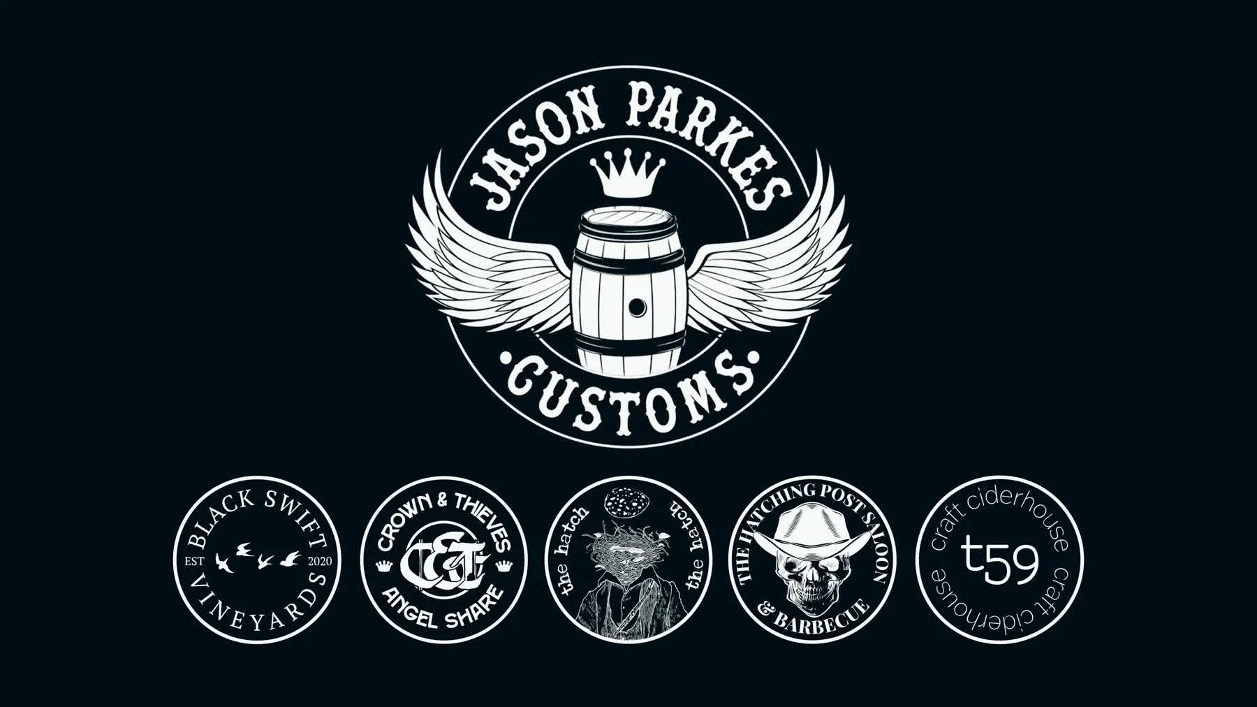 Jason Parkes Customs logo end card from the commercial.
