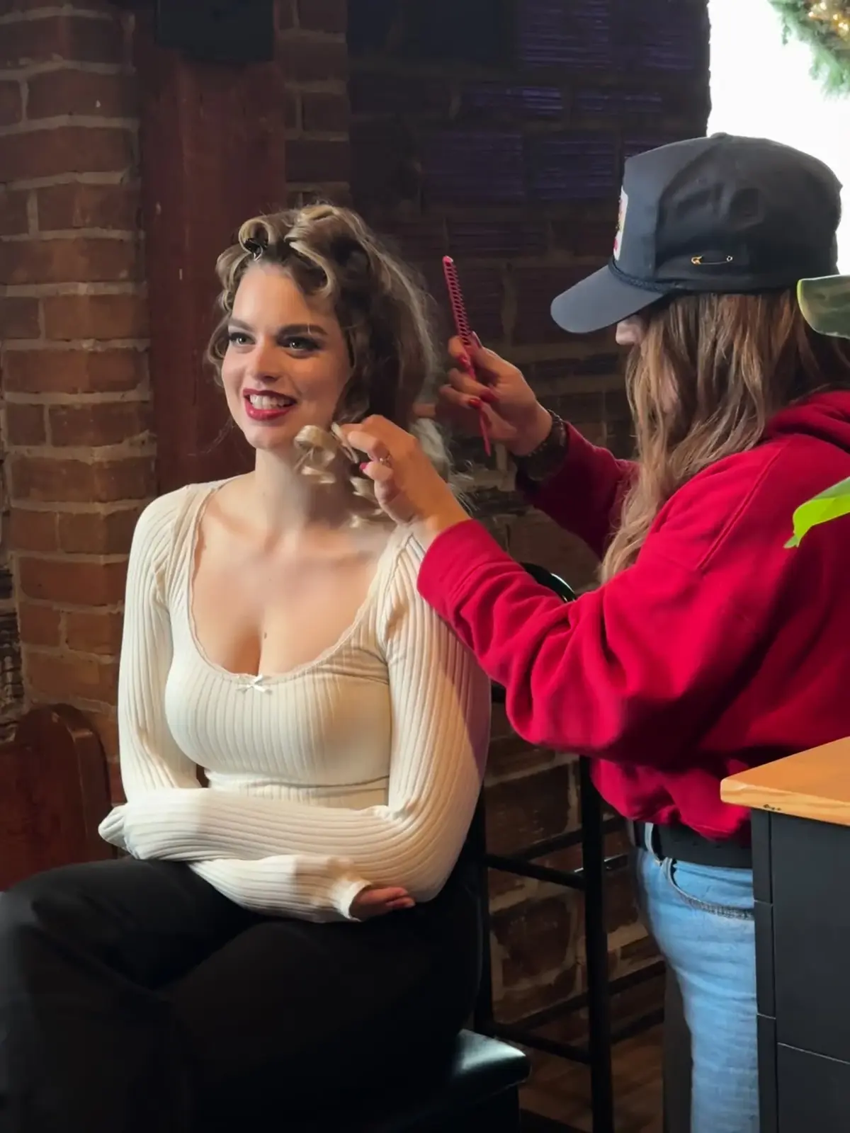 Hannah Krostewitz in hair and makeup during Last of a Dying Breed production